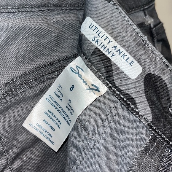 Utility by Seven ankle skinny dark gray camo pants size 8 - Picture 9 of 10